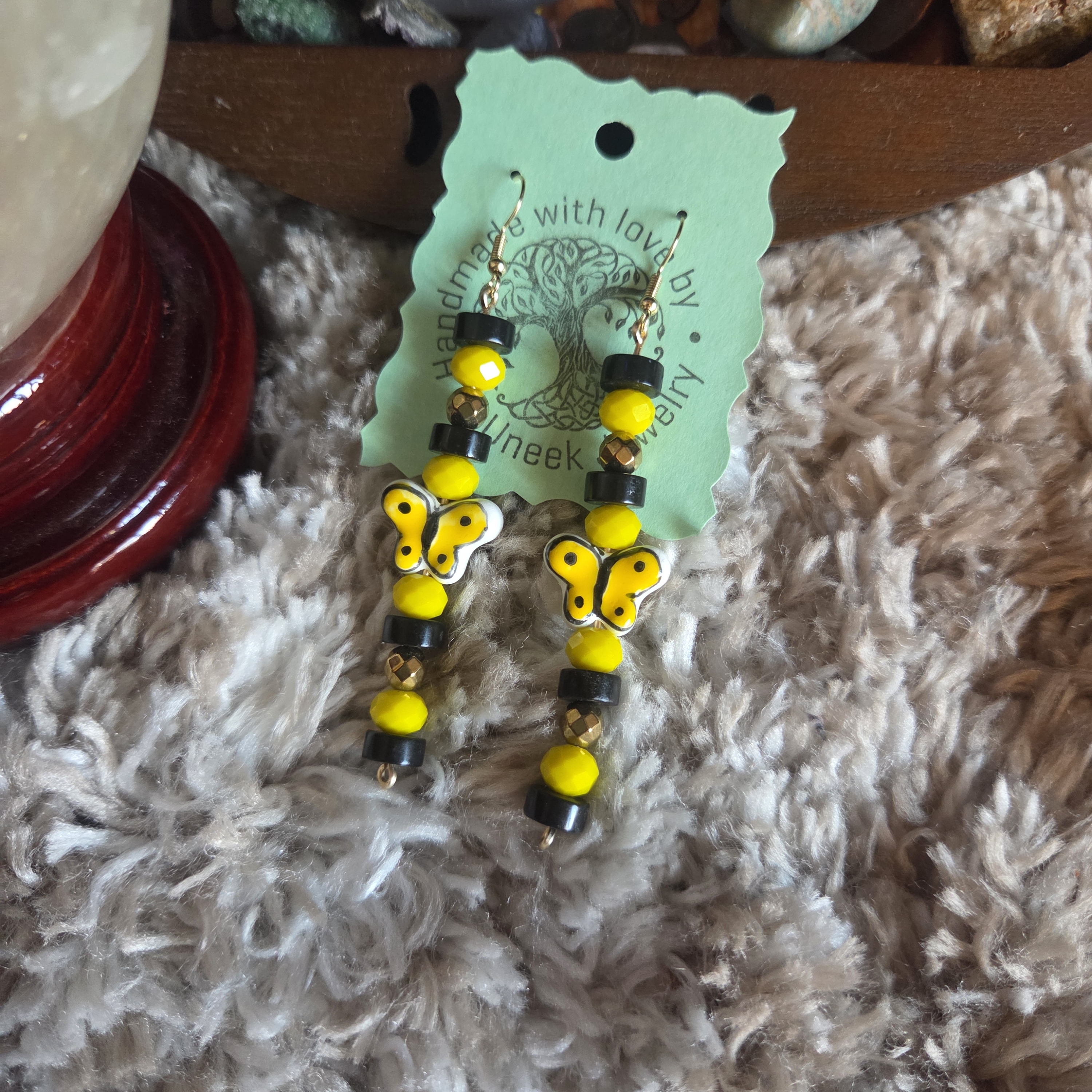 3 For $25 Handmade Yellow And Black Butterfly Earrings